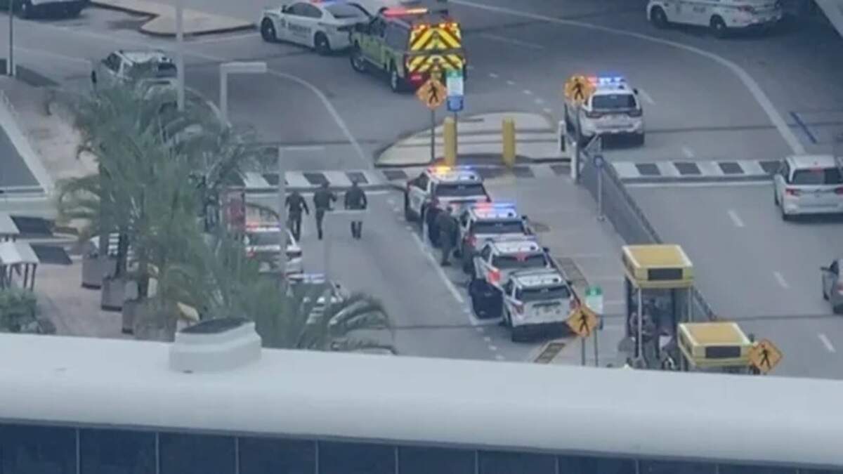 There is a large police presence at Miami International Airport on Wednesday, Sept. 23, 2026.